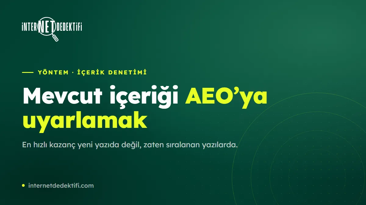Mevcut İçeriği AEO’ya Uyarlamak: Adım Adım Denetim