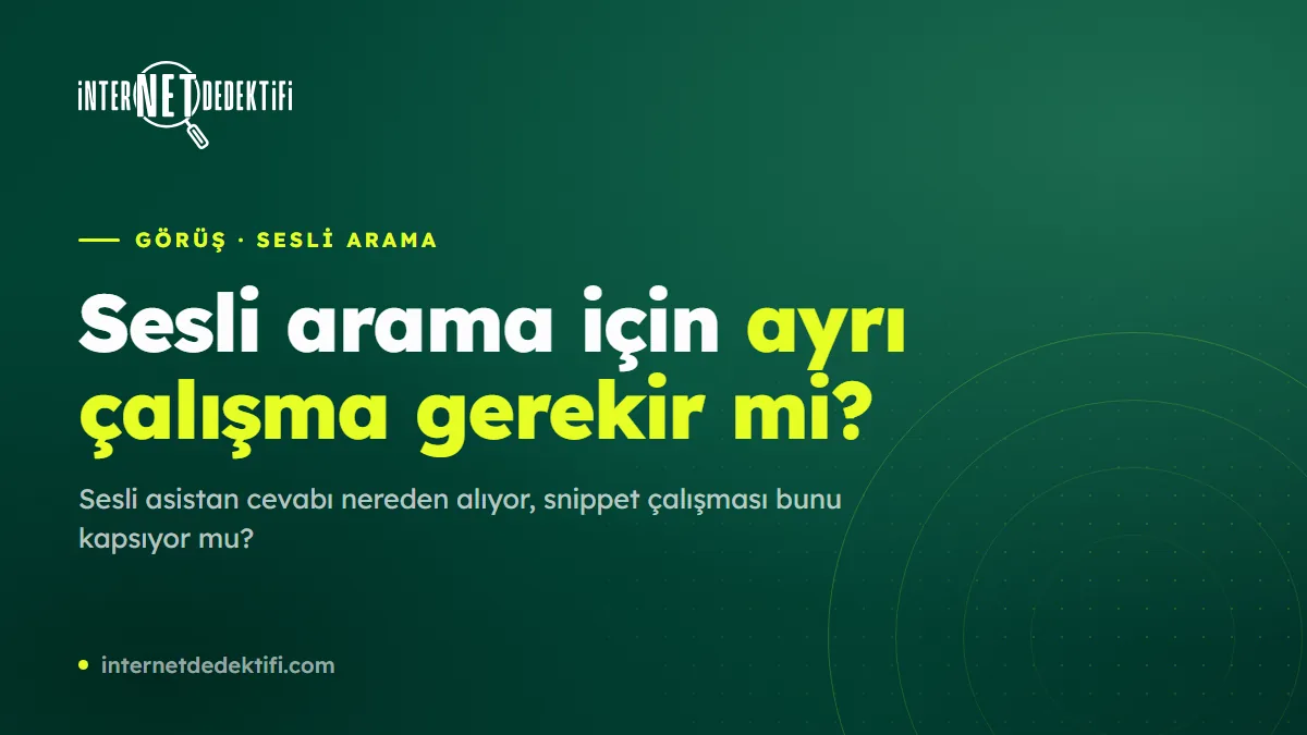 Sesli Aramada Cevap Olmak: Ayrı Çalışma Gerekir mi?