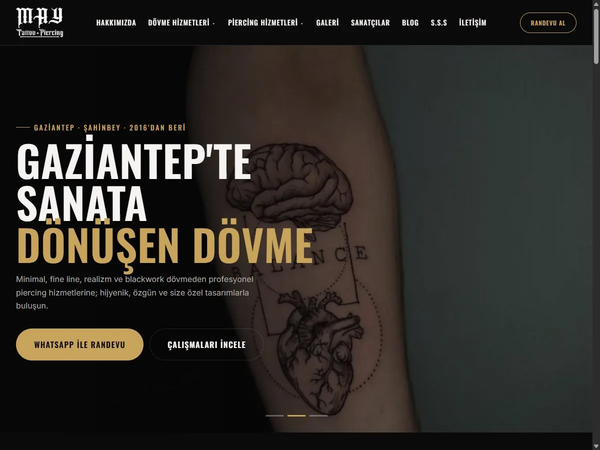 MAY Tattoo & Piercing web sitesi