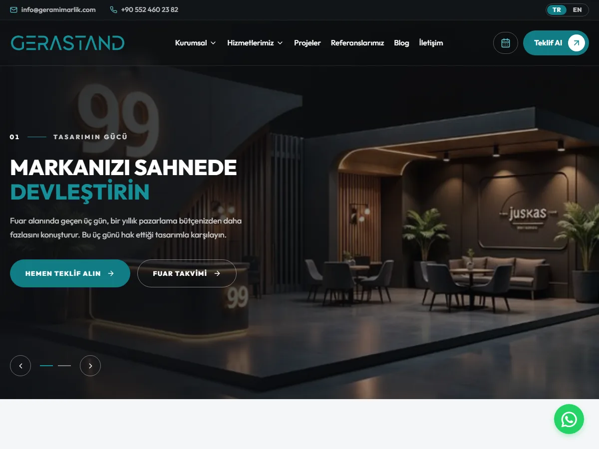 Gera Mimarlık web sitesi ekran görüntüsü