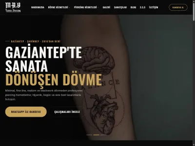 MAY Tattoo & Piercing web sitesi ekran görüntüsü